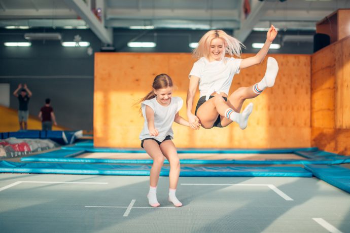 A trampoline jump activity to do in Majorca with kids